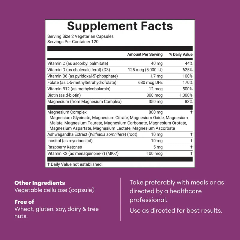 Premium 20-in-1 Magnesium Complex for Women’s Daily Balance, Energy & Deep Relaxation