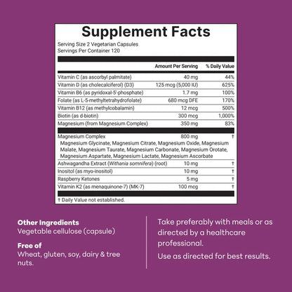 Premium 20-in-1 Magnesium Complex for Women’s Daily Balance, Energy & Deep Relaxation