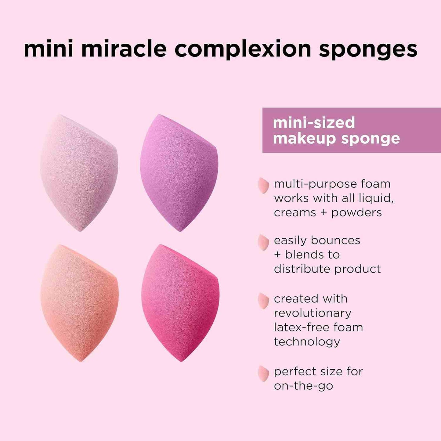 Flawless Precision Makeup Anywhere: Mini Miracle Complexion Sponges | 2 Pack per Set