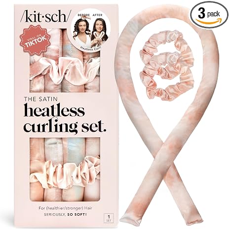 Effortless Heatless Satin Hair Curling Set for Heat-Free Salon Waves | 3 Pack per Set