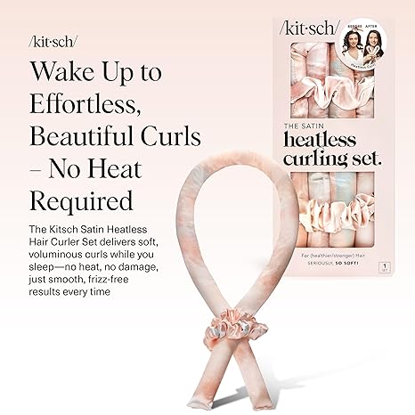 Effortless Heatless Satin Hair Curling Set for Heat-Free Salon Waves | 3 Pack per Set