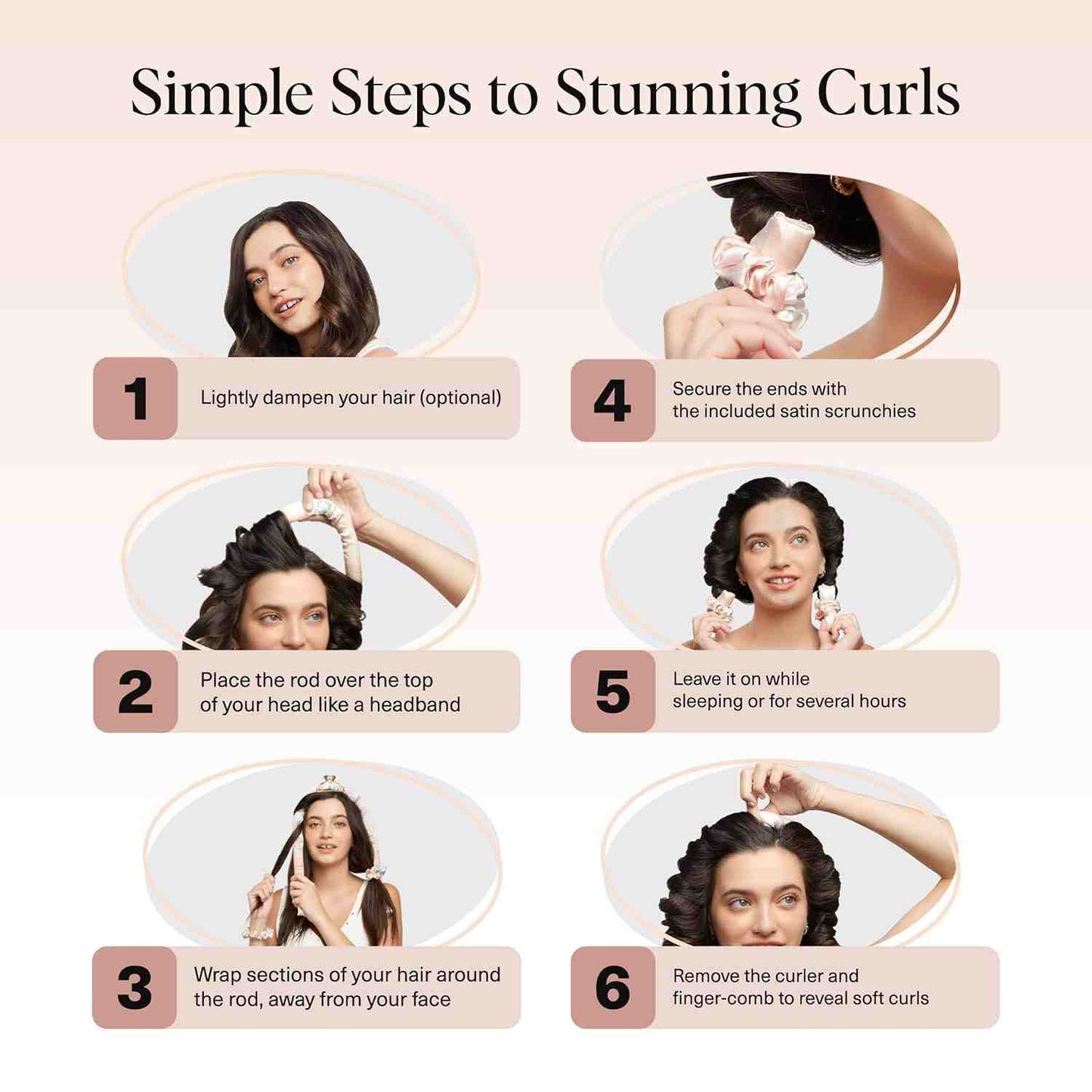 Effortless Heatless Satin Hair Curling Set for Heat-Free Salon Waves | 3 Pack per Set