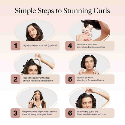 Effortless Heatless Satin Hair Curling Set for Heat-Free Salon Waves | 3 Pack per Set