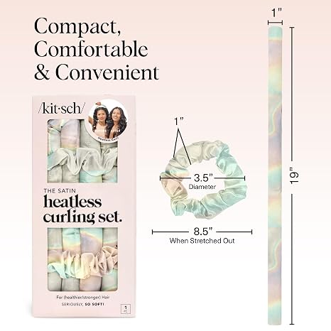 Effortless Heatless Satin Hair Curling Set for Heat-Free Salon Waves | 3 Pack per Set
