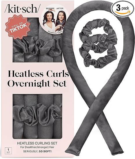 Effortless Heatless Satin Hair Curling Set for Heat-Free Salon Waves | 3 Pack per Set