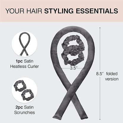 Effortless Heatless Satin Hair Curling Set for Heat-Free Salon Waves | 3 Pack per Set