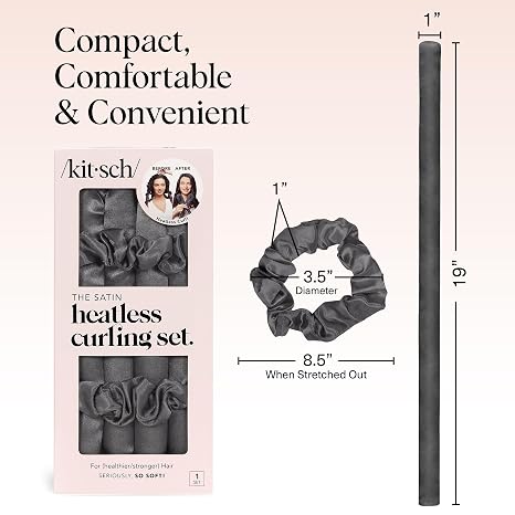 Effortless Heatless Satin Hair Curling Set for Heat-Free Salon Waves | 3 Pack per Set