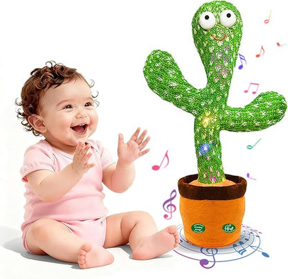 Interactive Dancing & Talking Cactus Toy with Glowing LED Lights
