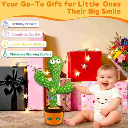 Interactive Dancing & Talking Cactus Toy with Glowing LED Lights
