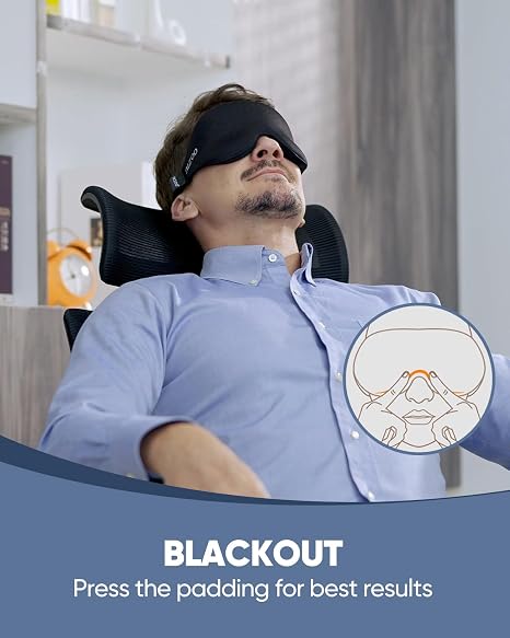 3D Contoured 100% Light Blocking Sleep Mask | 2 Pack per set